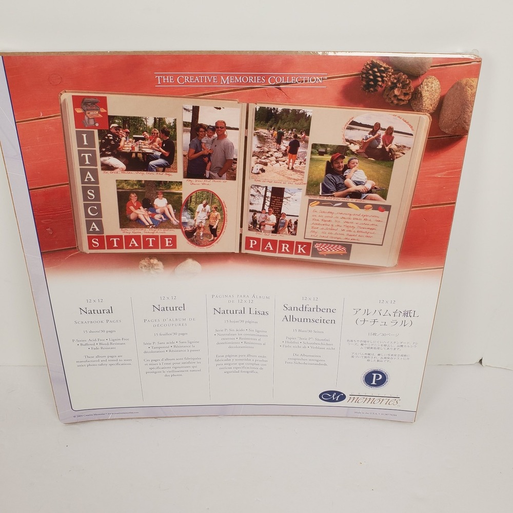 New Creative Memories 12"x12" Natural Scrapbook Pages 15 Sheets 2004 Old Style